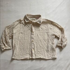 Zara Kids Festive Cream Button Up with Christmas Trees Size 4 Years